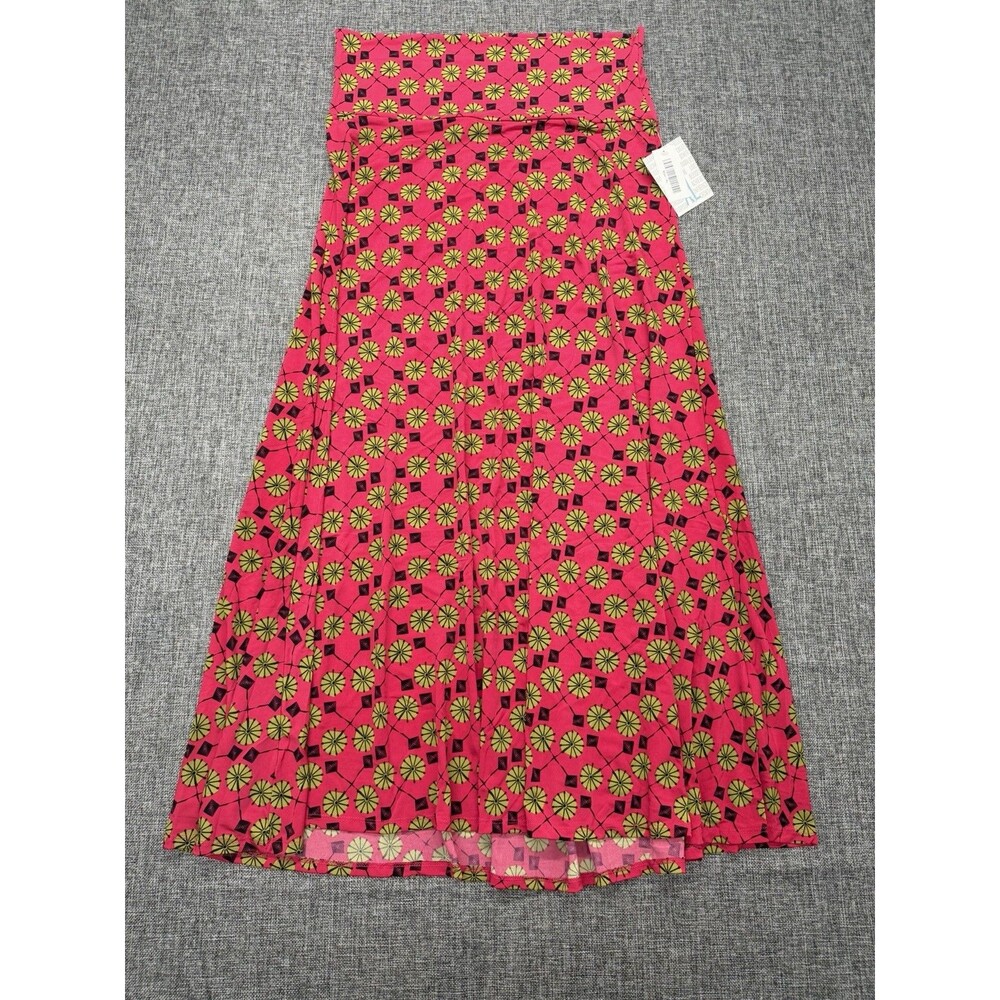 Lularoe NWT Full Length Multicolor Floral Print Pink Green Maxi Skirt - Size XL
